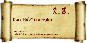 Kun Bársonyka névjegykártya